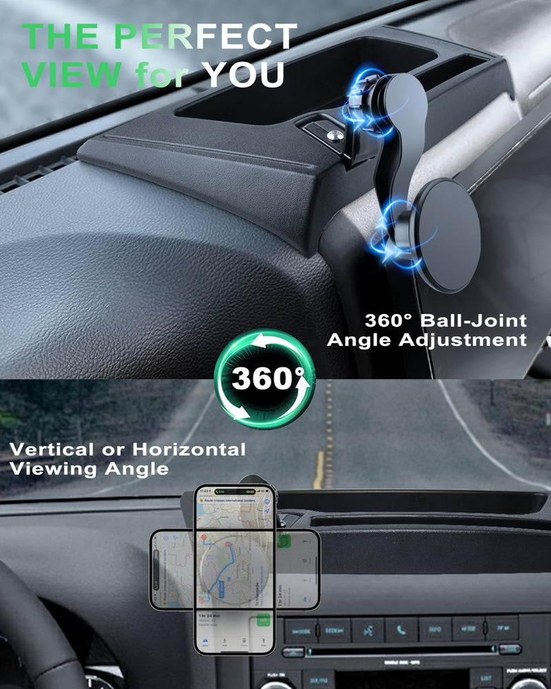 Magnetic Phone Mount for Jeep 2011-2017 Wrangler JK JKU - Dashboard Phone Holder with Magsafe for Jeep Wrangler Accessories (Not for JL JLU JT) Fit 2011-2017 JK JKU Magnetic