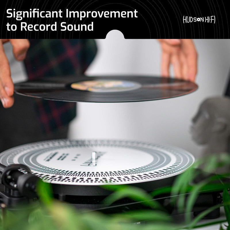 Hudson Hi-Fi Turntable Double Sided Cartridge Alignment Protractor Mat includes Stroboscope Side Protractor – Strobe