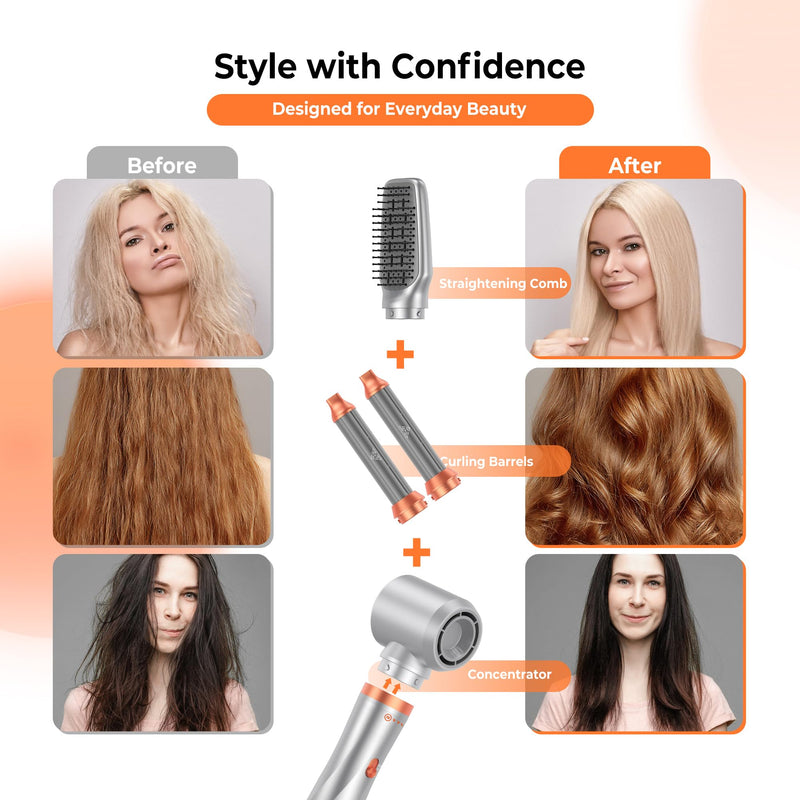  [AUSTRALIA] - Air Styler Hair Stylers, Airbrush 5 in 1 Multi Styler Blow Dryer Brush Air Wrap, 1000W Hair Stylers for Women Volume, Air Curler for Women Volume, Curl, Smooth, Dry and Styler