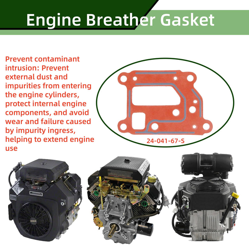 Replacement Engine Breather Gasket 24 041 67-S Compatible Kohler CH22, CH23, CH680, CH740, CV730, CV732, CV742, ECH680 Engine Breather Gasket (Set of 2)