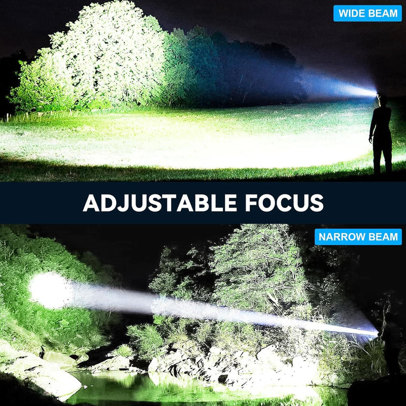 Flashlight Rechargeable LED High Lumens - 99,000lm Super Bright Flash Light with 5 Modes, Waterproof Powerful Lintera for Home, Camping(2 Pack)