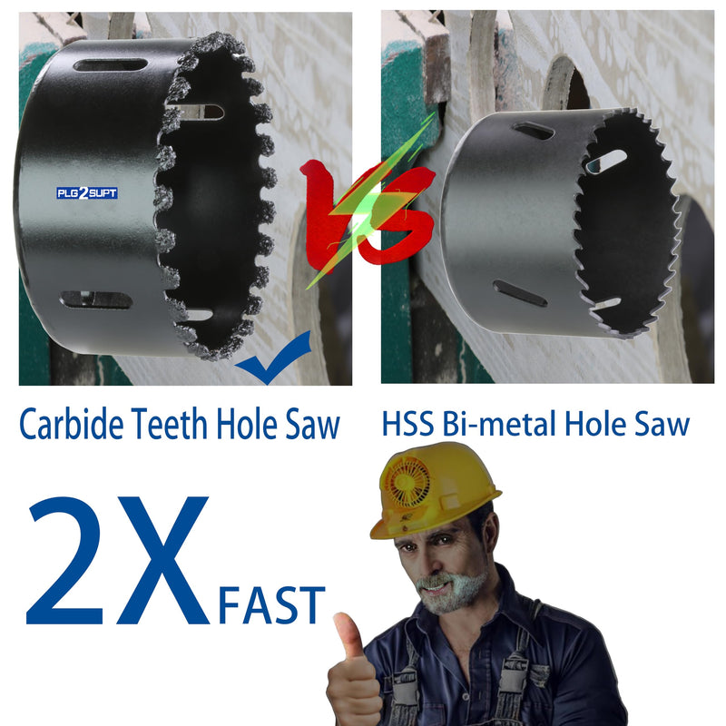 4 inch Carbide Grit Hole Saw Cutter for Hardy Plank Air Brick Stucco Drywall Fiber Cement siding Backer Board Plasterboard (102mm)4"