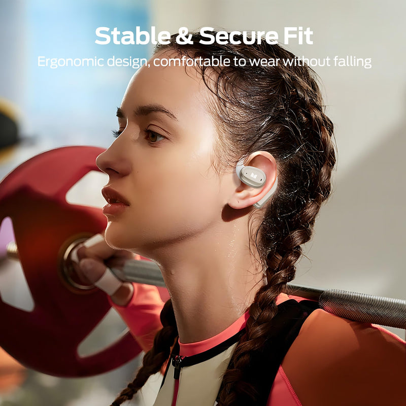 Monster Open Ear AC311 Wireless Earbuds, Bluetooth 5.4 Open Ear Headphones, Up to 30 Hours Playtime Bluetooth Ear Earphones with Stereo Sound, Touch Control and IPX5 Waterproof Open Earbuds Monster Open Ear AC311 White