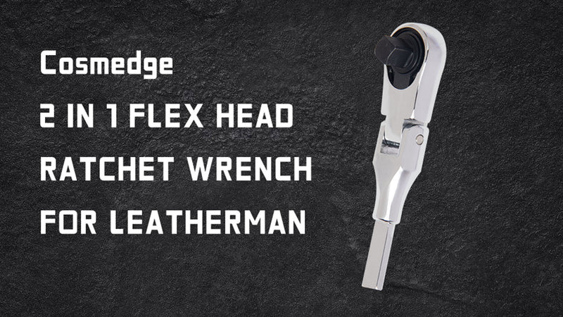 2 in 1 Flex Head Ratchet Wrench for Leatherman Accessories,1/4 Inch Mini Bits Adapters for Socket & Bit Driver,72-Tooth Gear Stubby Ratchet Wrench 2 in 1 Flex Head Ratchet Wrench