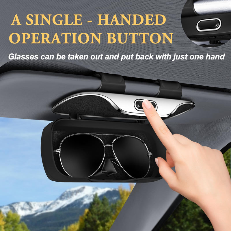 Sunglass Holder for Car Visor Clip, Car Accessories Visor Glasses Holder, Vehicle Visor Accessories Sunglass Holder, Car Sunglass Holder Suitable for Truck and Sedan to Place Sunglass (Black) Black