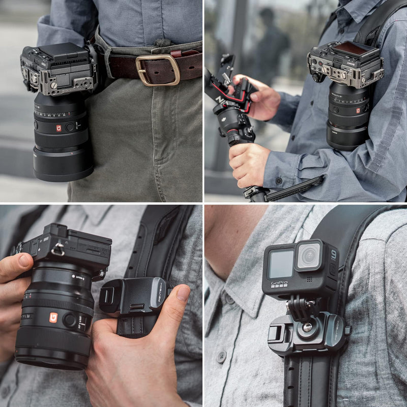 PGYTECH Beetle Camera Clip with Plate for Cameras & Action Camera Quick Release System for Sony, Nikon, Fuji, DSLR Action Camera Backpack Camera Strap Mount (for Action Camera&Cameras) Camera Clip V1 for Action Camera