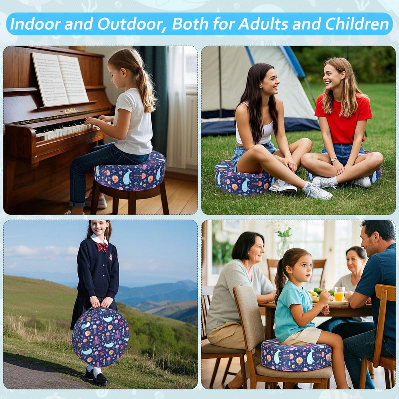 Zicac Portable Seat Cushion Washable with Non-Slip Bottom, Detachable Strong Support Cushion for Toddler Kids Baby Infant (Purple Octopus) Purple Octopus
