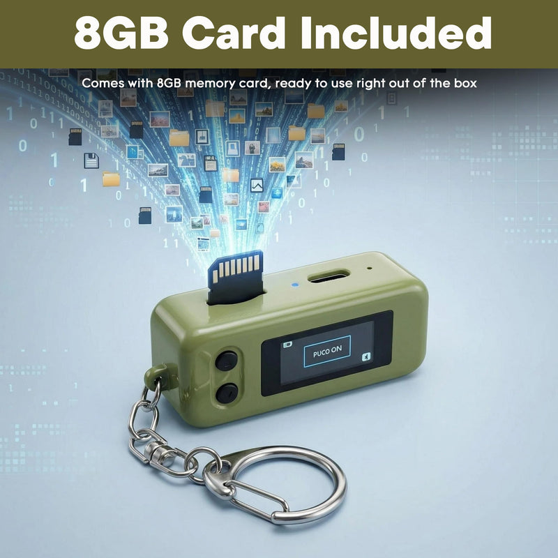 1080P Keychain Camera with 8GB Card, Retro 2MP Mini Digicam | Built-in 12 Filters and 16X Zoom, Rechargeable Battery, Ideal Gifts for Teens & Adult Beginners (Army Green) Army Green