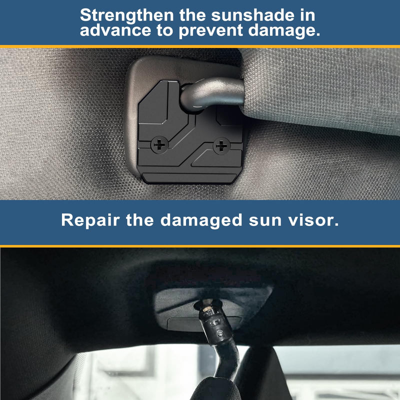 Sun Visor Repair Kit Fits for Dodge RAM 1500 Trucks 2019-2023, 1 Pack Aluminum Black Sun Visor Clip, Car Sun Visor Fixer, Truck Visor Clip Fix Kit, Visor Clips for Cars, Dodge Ram 1500 Accessories