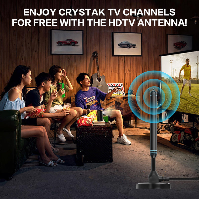YAODHAOD Digital TV Antenna for Smart TV Indoor, 2025 HD Antenna with Strong Magnetic Base, 360° & Long Range Reception for Local Channels, Supports 4K, 1080p