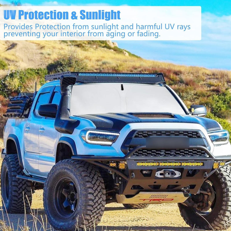 Windshield Sun Shade Window Sunshade Custom Fit 2024 2023 2022 2021 2020 2019 2018 2017 Toyota Tacoma 2Dr 4Dr Pickup Truck Accessories Foldable SUV Sun Visor Protector Limited 2Door 4Door A. for Toyota Tacoma 2017-2024