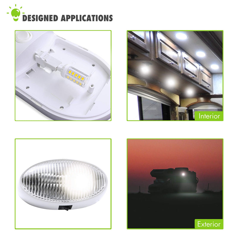 Leisure LED 2 Pack RV LED Light Bulbs 450LM Natural White 4000K T10 921 922 912 33SMD LED Replacement Light Bulbs for RV Indoor Lights 10-30V (Natural White 4000K, 2-Pack) 2 Count (Pack of 1)