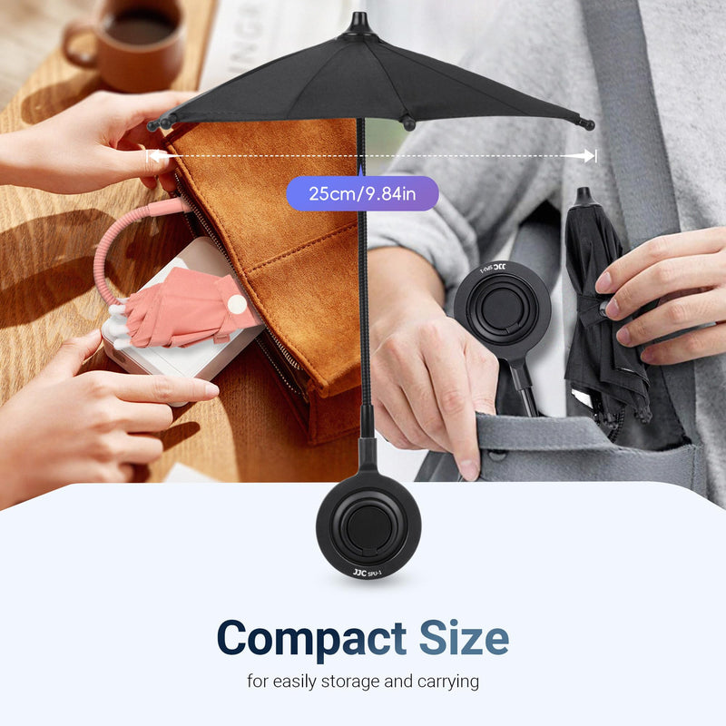 Magnetic Phone Umbrella for Sun,Outdoor Phone Sun Shade Shield with Flexible Angle Design & Rotatable Phone Ring,Umbrella for iPhone 15 14 13 12 Pro Max Plus,Mag-Safe Case & All Phones Anti-Glare BLACK