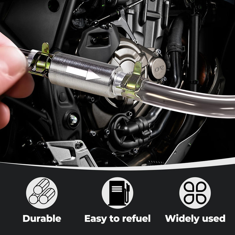 Brake Bleeder Hose with One-Way Check Valve – Universal Brake Fluid Bleeding Kit for Car Motorcycle Clutch System, Anti-Backflow Soft Tube with Screw Caps & Spring Clamps (1 Set) 1 Set