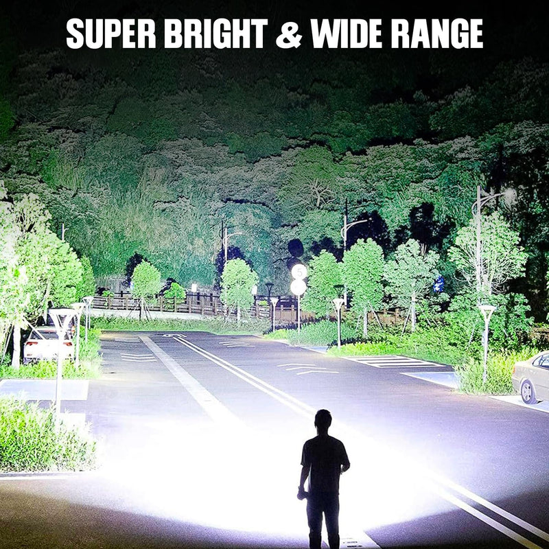 BERCOL Flashlight LED Rechargeable Flashlights High Lumens, 99,000 LM Super Bright Powerful Flashlight, High Powered Flash Lights Waterproof Handheld Flashlights for Home Camping Hiking(2 Pack)