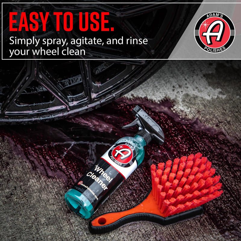 Adam's Polishes Wheel Cleaner 16oz - Tough Wheel Cleaning Spray for Car Wash Detailing | Rim Cleaner & Brake Dust Remover | Safe On Chrome Clear Coated & Plasti Dipped Wheels | Use w/Wheel Brush 16 Fl Oz (Pack of 1)
