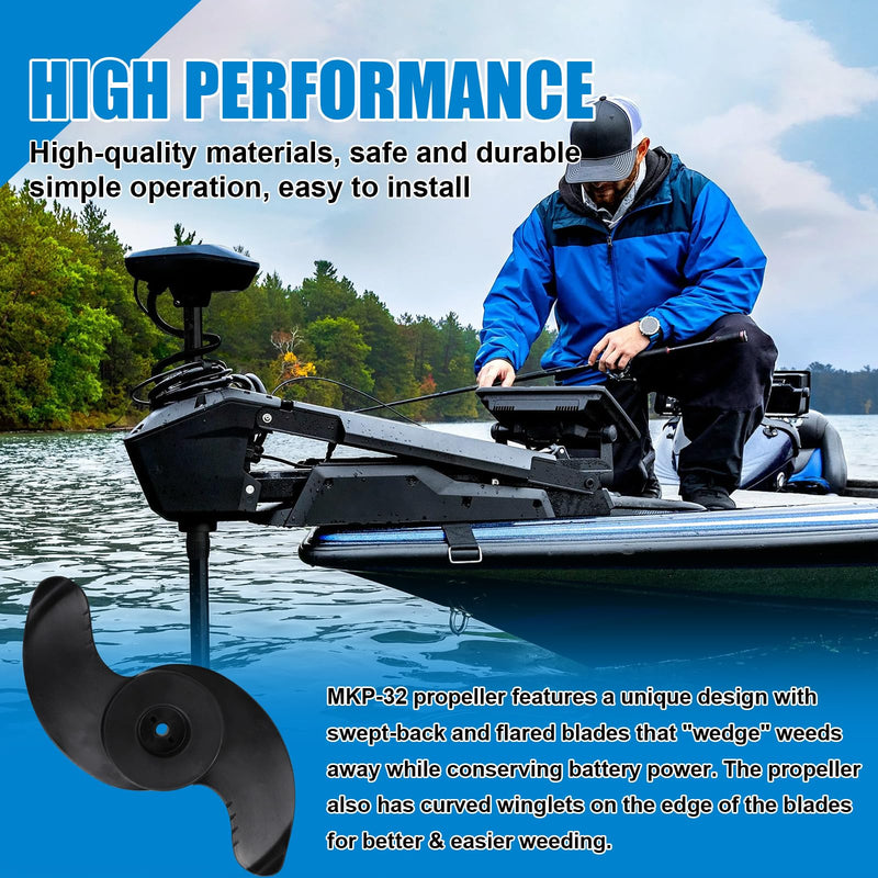 MKP-32 Trolling Motor Propeller Compatible with Minn Kota Trolling Motor Weedless Wedge 2 Prop, Weedless Wedge Prop Fits 3-5/8" Motor Diameters Trolling Motors, OE Replace# 2091160 1865017