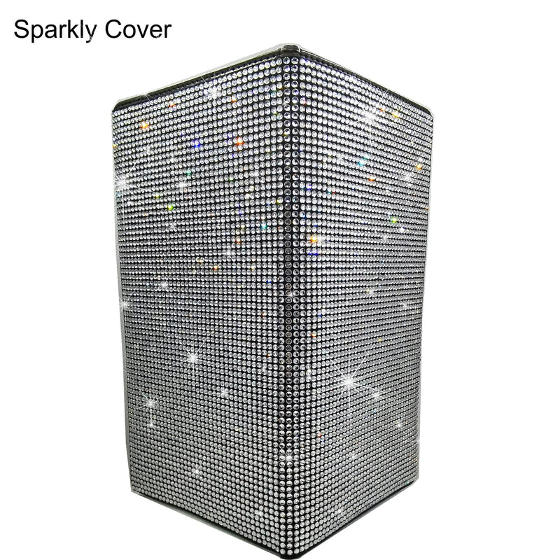 Bling Rhinestone Artificial Diamond Car Registration and Insurance Document Holder, Glitter Car Essentials Glove Box Organizer Compartment Bling Silver, Medium