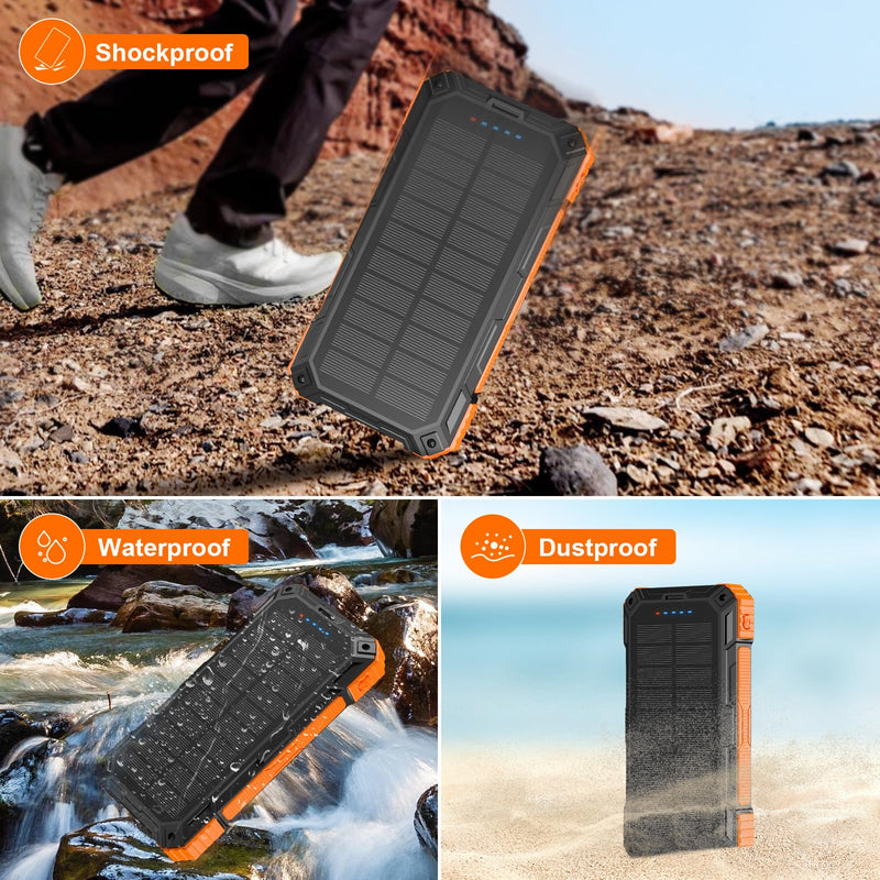 𝟮𝟬𝟮𝟰 𝙐𝙥𝙜𝙧𝙖𝙙𝙚 Solar-Charger-Power-Bank-49800mAh Wireless Portable Phone Charger, 𝗣𝗗𝟭𝟴𝗪 𝐐𝐂𝟑.𝟎 Fast Charging Built in 4 Cables with USB C 6 Outputs & 2 Inputs for Cell Phone