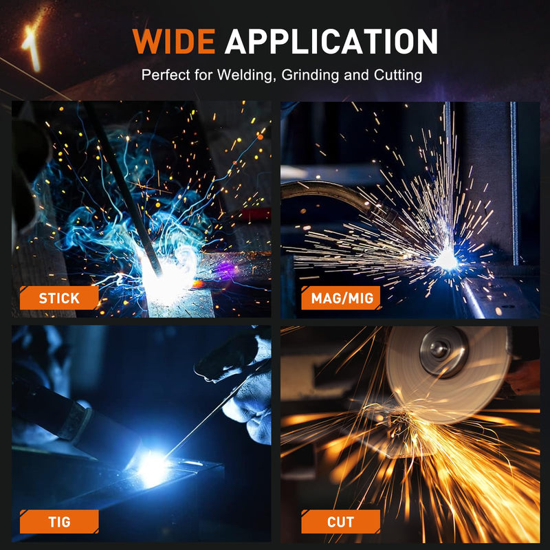 Auto Darkening Welding Helmet, Large Viewing Welding Hood with 4 Arc Sensor Wide Shade 4~5/9-9/13 for TIG MIG Arc Weld Grinding Welding Mask glossy black pro