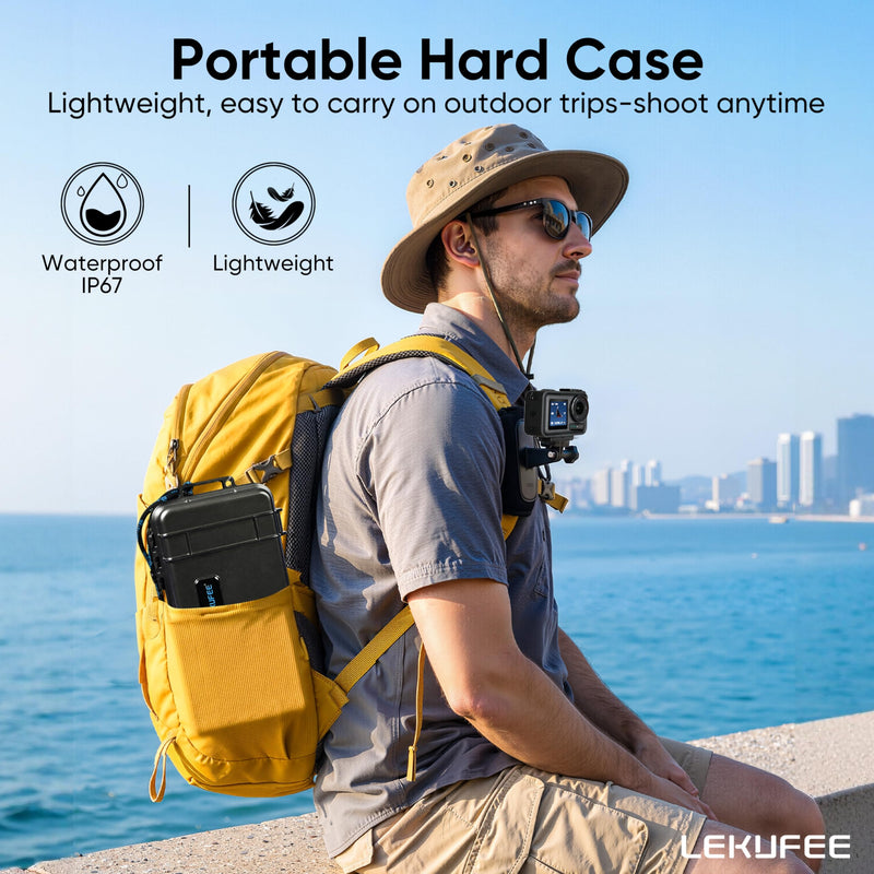 Lekufee Waterproof Hard Case for Xtra Edge Pro/Xtra Edge Camera, and Accessories(Case Only)