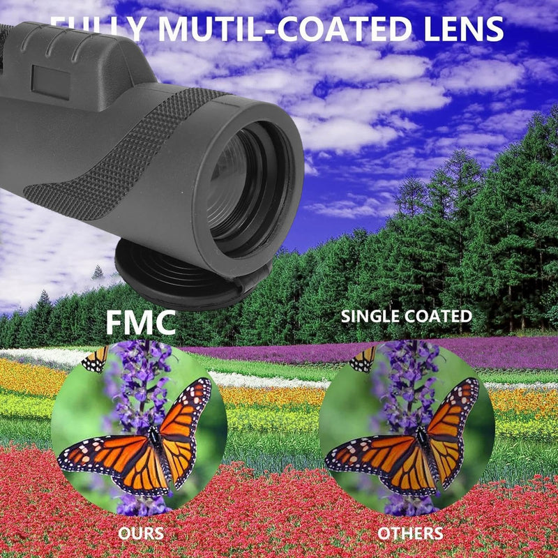 Portable Zoom HD 80x100 Telescope Folding Long Distance Mini Powerful Telescope for Hunting Sports Outdoor Camping Travel ﻿ (Black) Black