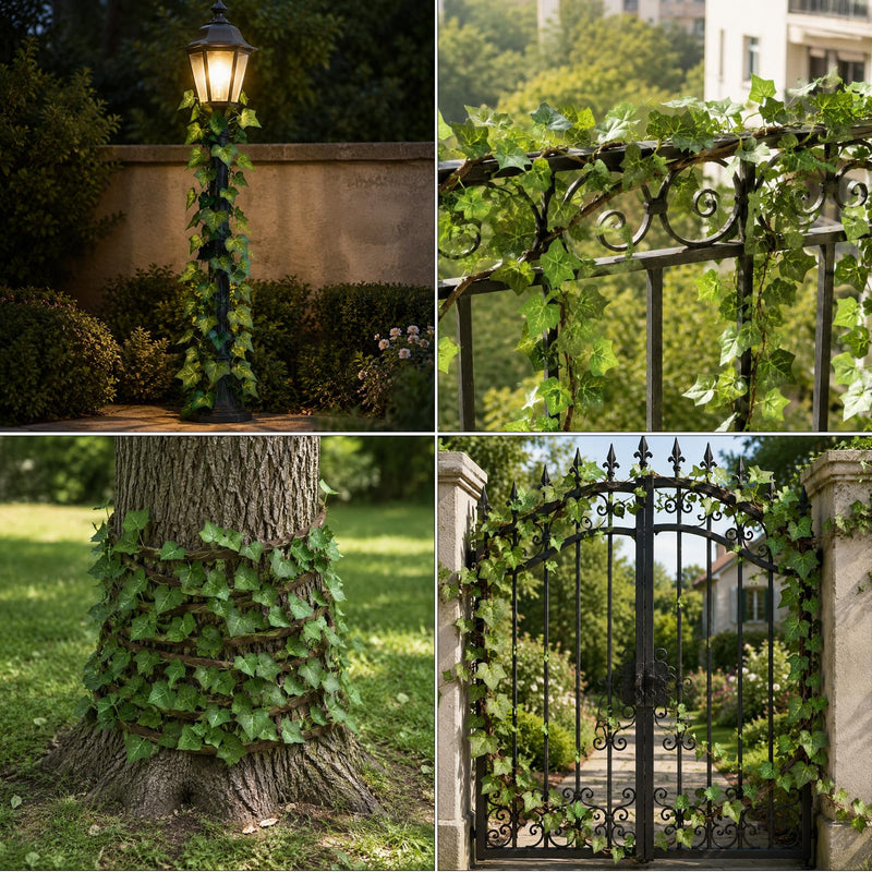 Artificial Leaf Vine Decor – Flexible Wire Protector for Indoor Outdoor Use | Garden, DIY Landscaping & Home Decor 1/2 Inch x 10FT