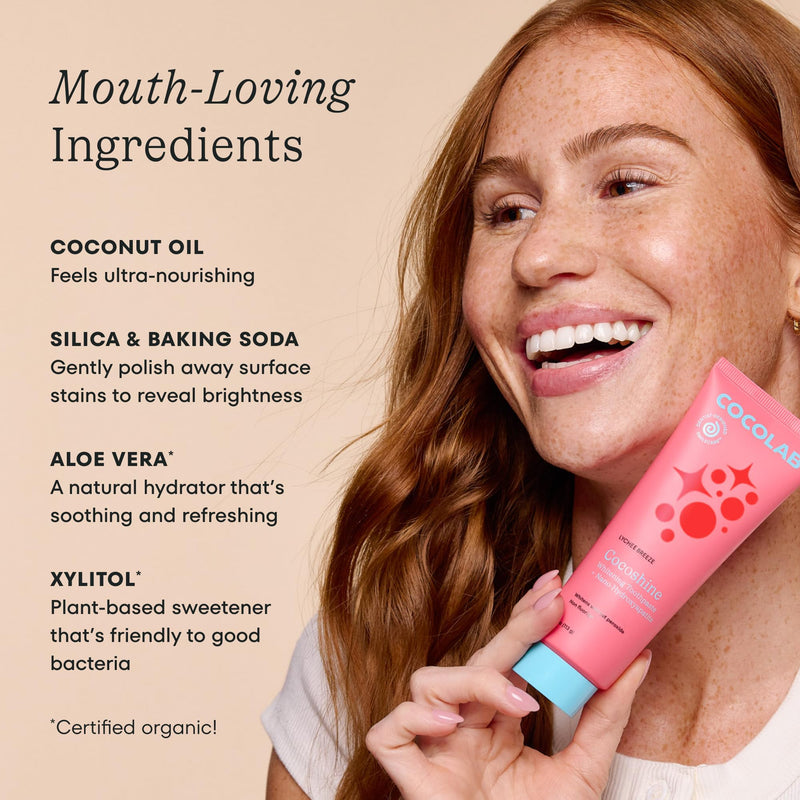 Cocoshine 15% Nano-Hydroxyapatite Formula Toothpaste by Cocolab, Fluoride-Free with Xylitol & Coconut Oil, Sensitive Teeth Whitening Formula for Adults & Kids, Mint, 4 oz, 2-Pack 4 Fl Oz (Pack of 2) Delightful Mint
