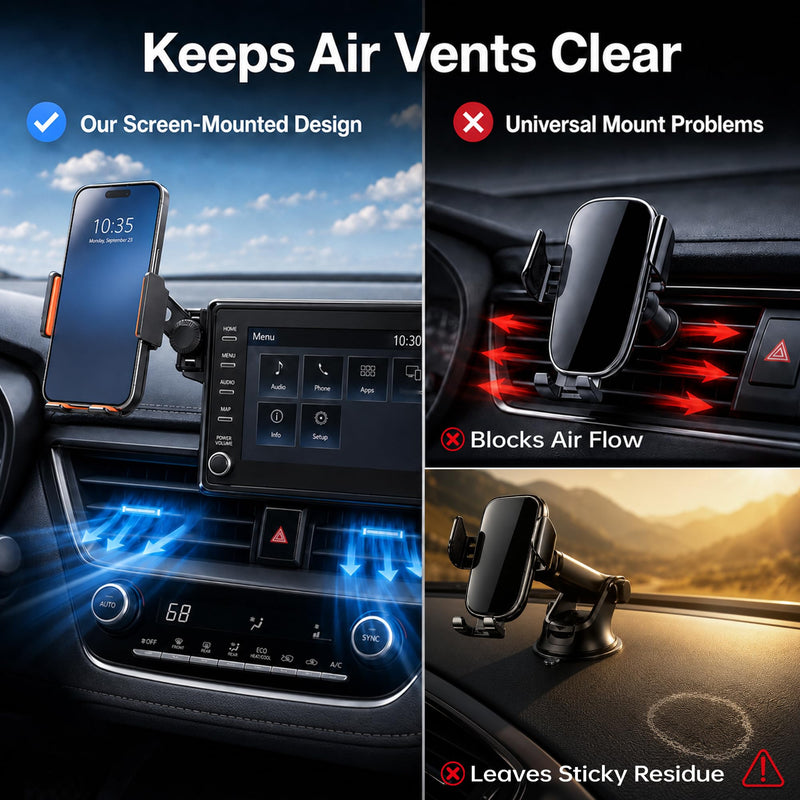 Car Phone Holder for 2019-2026 Toyota Corolla/Corolla Hatchback & 2022-2026 Corolla Cross Accessories, 8-Inch Screen Phone Mount with Up to 15W Fast Wireless Charging, Auto-Clamping, 360° Rotation