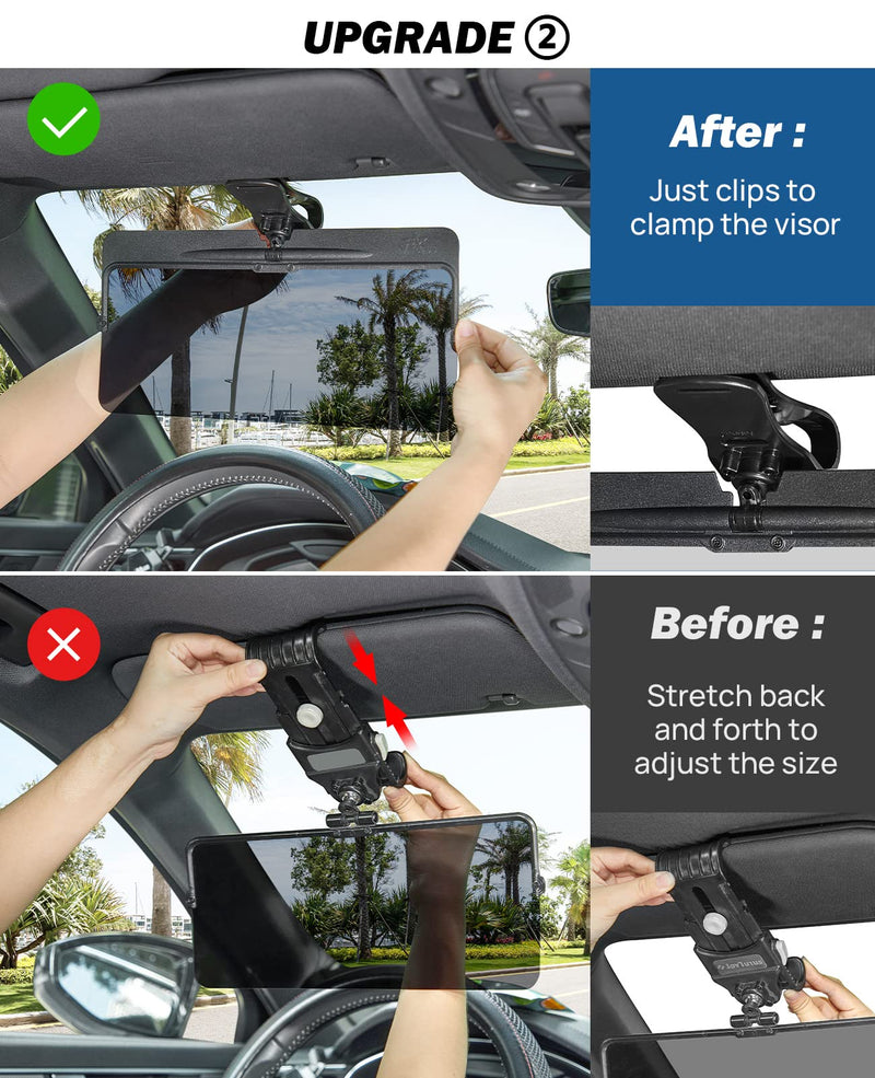 JOYTUTUS Sun Visor for Car, Universal Anti-Glare Polarized Sun Visor Extender Easy to Install, UV400 Car Visor Extension Protect from Glare/UV Ray/Stray Light, Safe Driving for Car Small 1 PACK