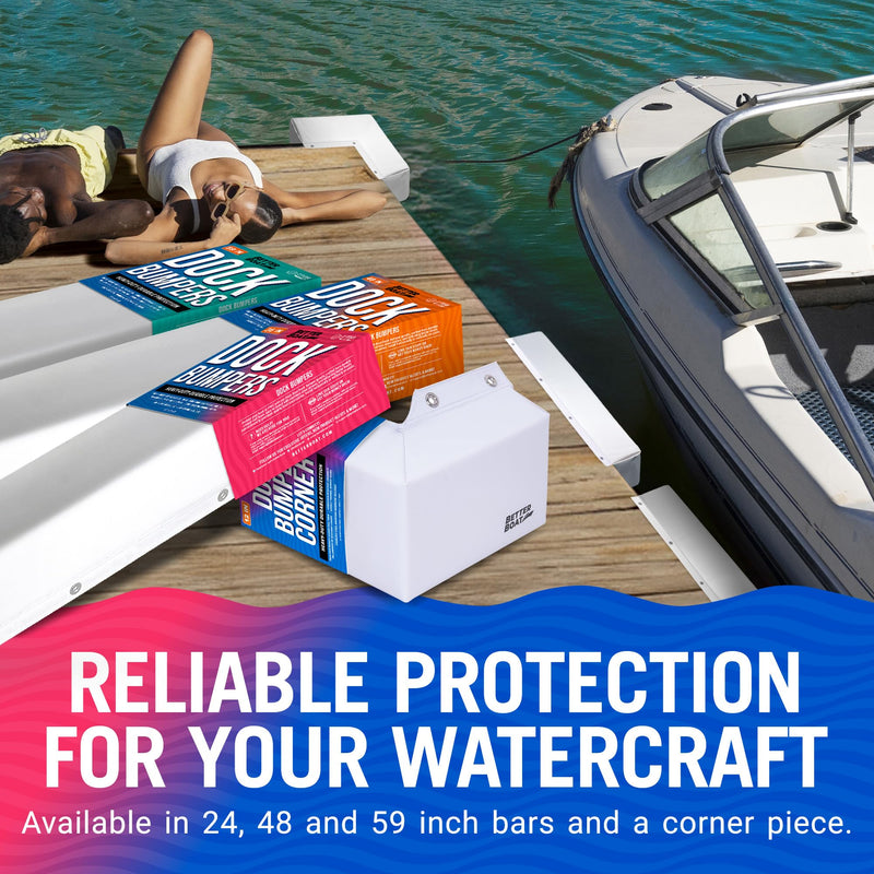 Better Boat Dock Bumpers, 6x4 Inch High Density Foam Boat Dock Bumper Guards, Piling Bumper Pads for Dock Edge, Vertical or Horizontal Mounting, Stainless Steel Screws Included, UV Resistant Vinyl 36"