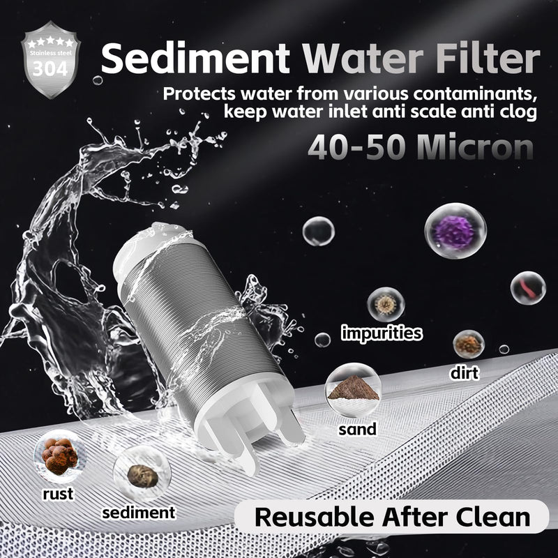 FA20 Brass Sediment Filter, Reusable Washer Water Filters, Traps Sand, Rust, 40 Micron Inline Water Filters for Washing Machines, Shower, Well