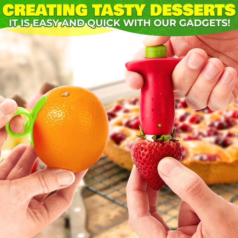 10 Pcs Pineapple Corer and Slicer Set – Sturdy, Sharp & Easy to Clean Pineapple Cutter with Multi-Fruit Corers, Slicers & Peelers – Works for Apples, Melons, Avocados, Citrus, Berries, Bananas & More