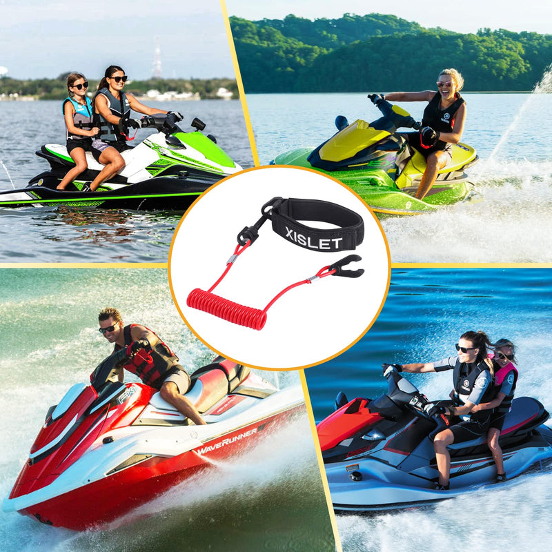 Xislet Yamaha Jet Ski Key Lanyard for Waverunner VX Cruiser FX Engine Safety Stop Tether Yamaha Kill Switch Lanyard Replace EW2-68348-00-00 Aftermarket 6K8-82556-00-00 Jet Ski Accessories