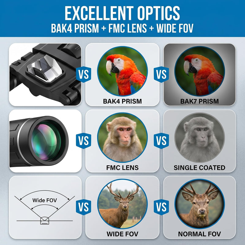 200x25 Compact Binoculars for All Ages – High-Powered Mini HD Optics | Waterproof, fog-proof, durable rubber, for bird watching, hunting, travel, concerts, sightseeing, camping, hiking, outdoor