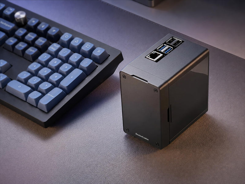 Mini Tower Case for Raspberry Pi 4 with PWM Fan and Side GPIO Access Door
