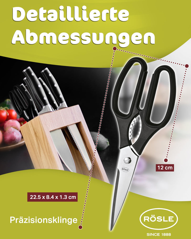 Rosle Scissors, for the Kitchen, for Cooking, Stainless Steel Blade, 22 cm, 96290 Kitchen Shears