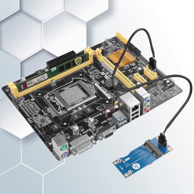 GINTOOYUN Mini PCI-E WWAN/LTE Card to Motherboard USB 9-pin Adapter Mini PCIE 3G/4G Network Card to Motherboard USB 9-pin Test Converter with SIM Slot for WWAN/LTE Cards(Horizontal) (Vertical) Vertical