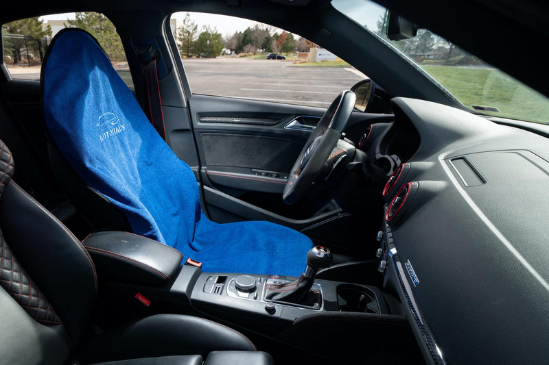 Sweat Towel Car Seat Cover – Terry Cloth Waterproof Sweatproof Protector for Gym, Sweat, Pets – Quick-Dry Washable Universal Fit Front Car Seat Towel Cover for SUVs, Trucks, Jeep Black