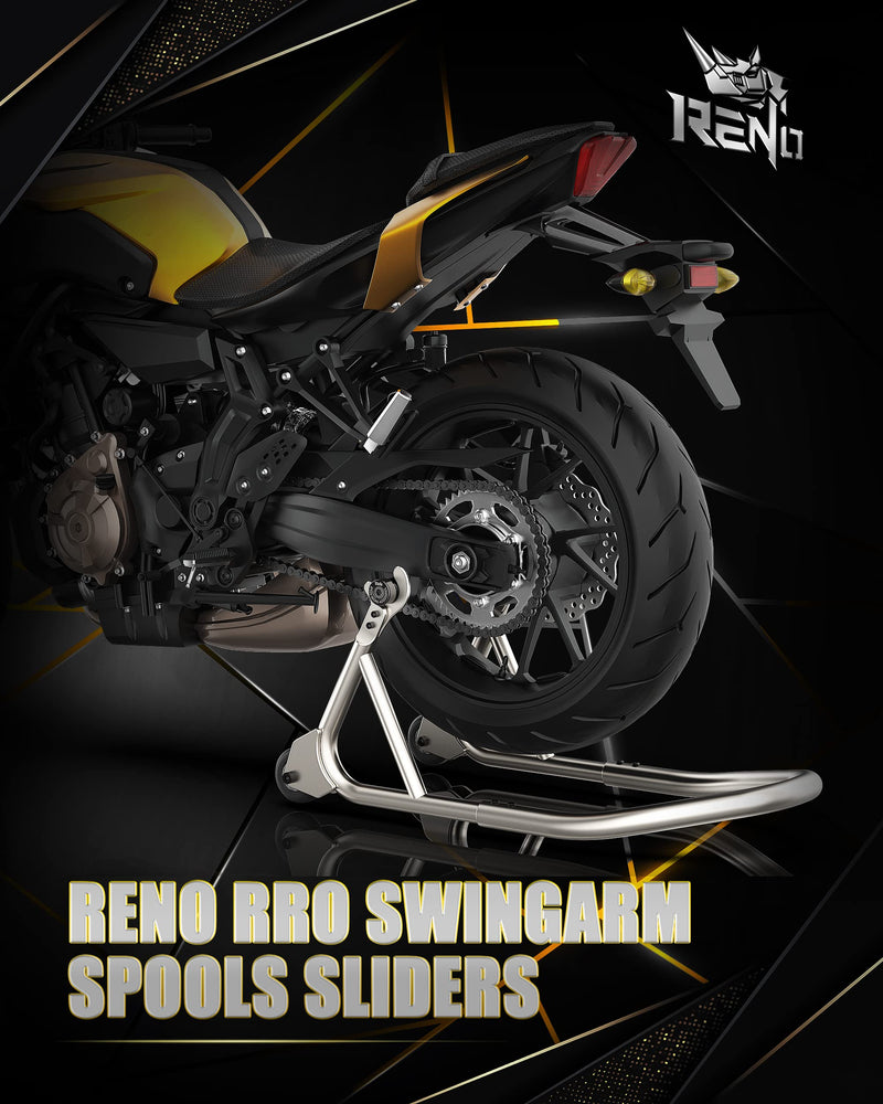 RENO SP1-M8 Aluminum Motorcycle Swingarm Spools Slider PRO Compatible with Select Models (Black, 2 Pcs) 8MM