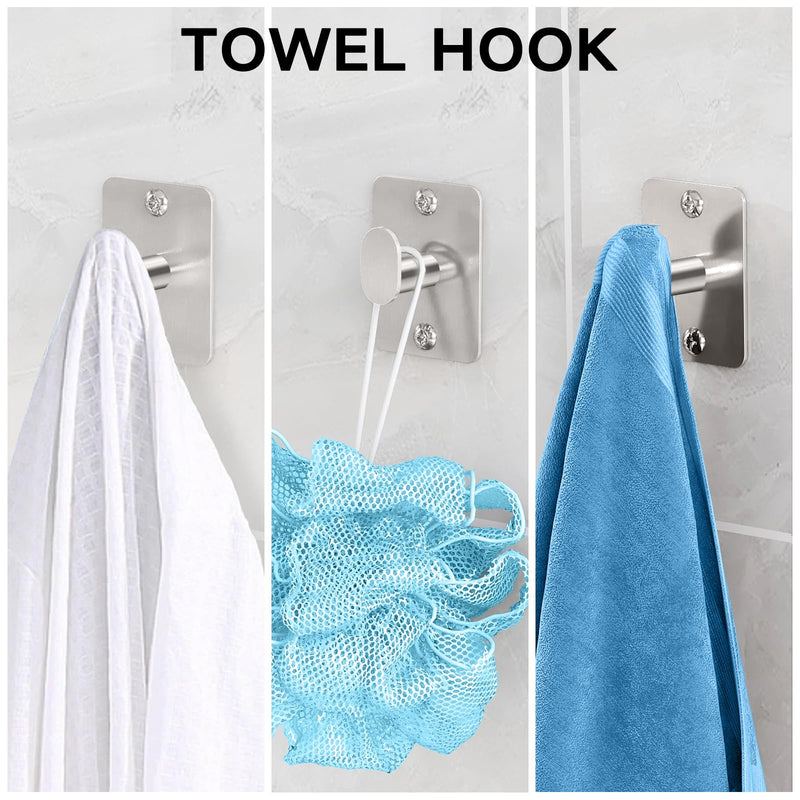 Brushed Nickel Bathroom Accessories Set, KLJKPA 4 Pieces Bathroom Hardware Set, 24 inch Towel Bar, Towel Racks for Bathroom, Robe Towel Hooks, Toilet Paper Holder Wall Mounted Brushed Nickel (4 Piece)