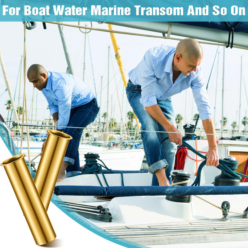 Yaocom 3 Pcs Brass Drain Tube Boat Drain Tube Plug Brass Boat Drain Plug Livewell Overflow Drain Tube for Boat Water Marine Transom Splashwell Livewell Transom Splashwell Installation 6 x 1 Inch