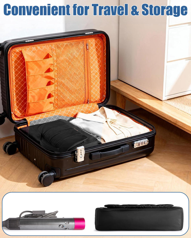 Teamoy Carrying Case Compatible with Dyson Styler and Attachments, Black | Padded Travel Bag for Dyson Multi-Styler, Portable Storage Bag Compatible with Dyson Airwrap Styler and Attachments