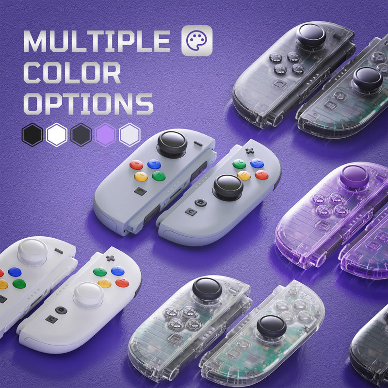 eXtremeRate Replacement 3D Joystick & Thumb Grips & Side Rail Shell Buttons for Nintendo Switch 2 JoyCon, Console Rail Stickers Controller Left Right Analog Stick Thumbsticks Caps for Switch 2 - White