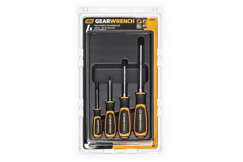 GEARWRENCH 4 Pc. Pozidriv Dual Material Screwdriver Set - 80061H