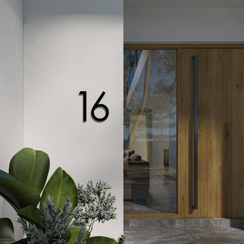 12 Inch Modern Floating House Numbers for Outside | Large Metal House Numbers for Outdoors | Black Coated Rust-Proof Home Address Numbers/Plaques | Metal Mailbox Numbers 1