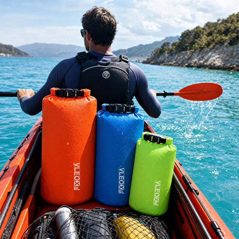 Dry Bag 3-Pack/5-Pack, Ultralight Dry Sack, Lightweight Waterproof Bags Roll Top Sack Set Keeps Gear Dry for Hiking, Backpacking, Kayaking, Camping, Swimming, Boating 3 Pack - 3L+5L+8L