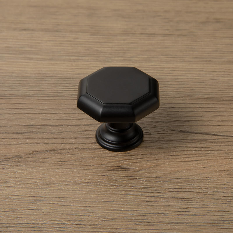 Goo-Ki Kitchen Cabinet Knobs Matte Black,6-Pack Zinc Alloy Drawer Knobs Dresser Pulls Single Hole,Matte Black Drawer Knobs for Dresser Drawers 2201-B-DAN