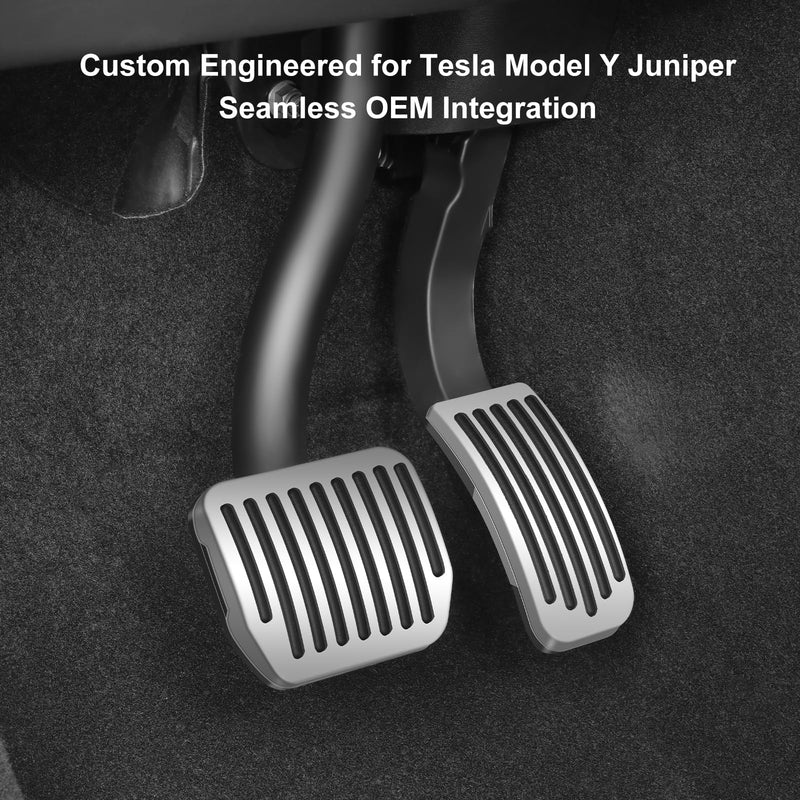 Performance ABS Pedal Pad Accessories Brake for Tesla Model y Juniper Accessories Model 3 Highland Accessories 2017-2026 Non-Slip Protector Accessories Foot Pedal Pad Replacement （Silver） New Pedal Pad Silver