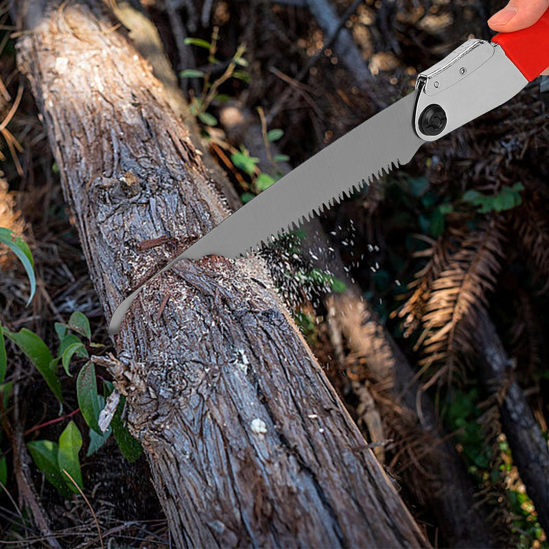 Folding Saw, 8" Branch Handsaws for Wood Cutting, Camping & Tree Pruning, Premium SK-5 Steel with Multi-Level Hardened Teeth, Outdoor Portable foldable survival/camp/bushcraft saw